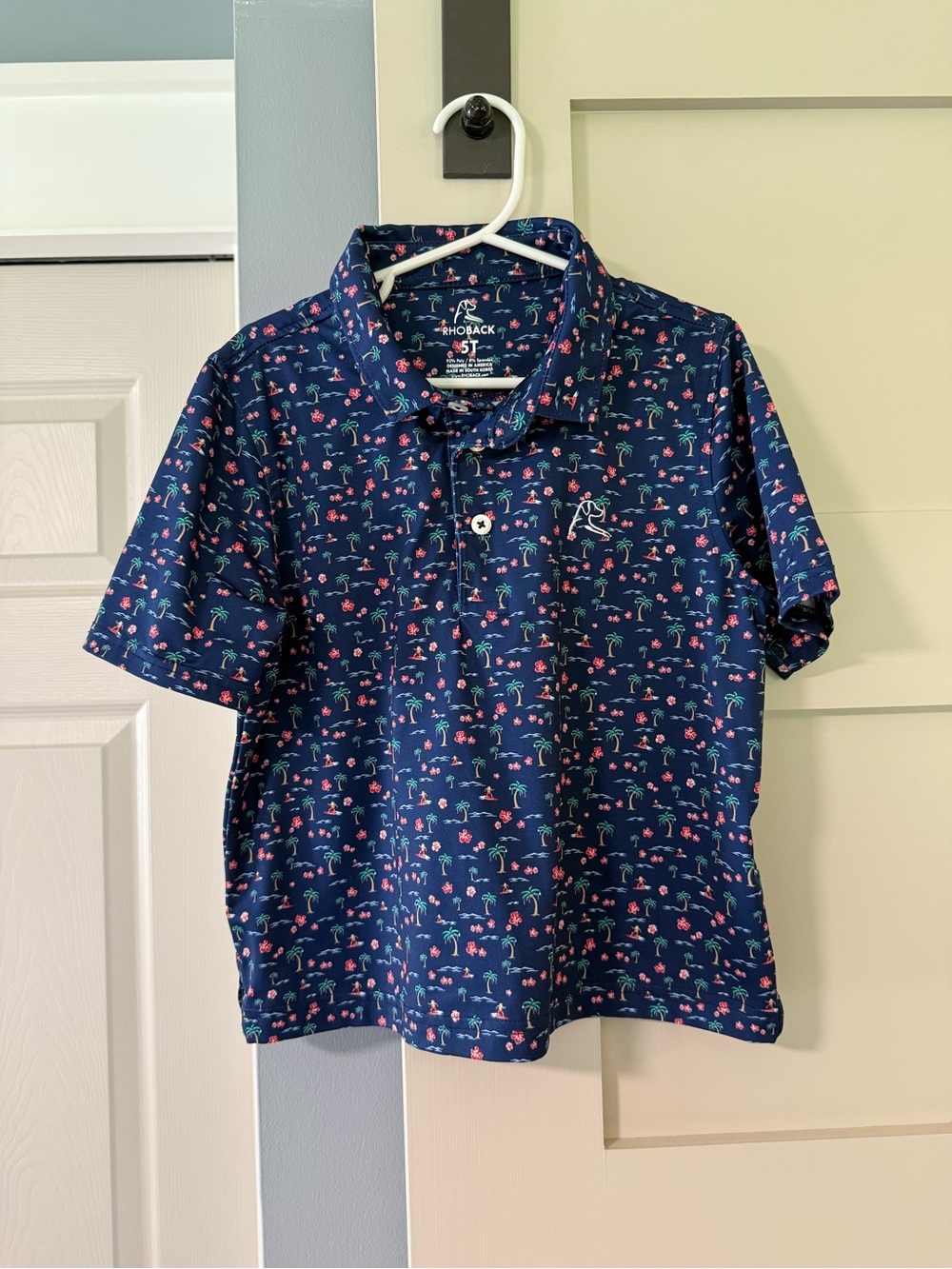 Rhoback Tropical Surfing Toddler Short Sleeve Performance Polo